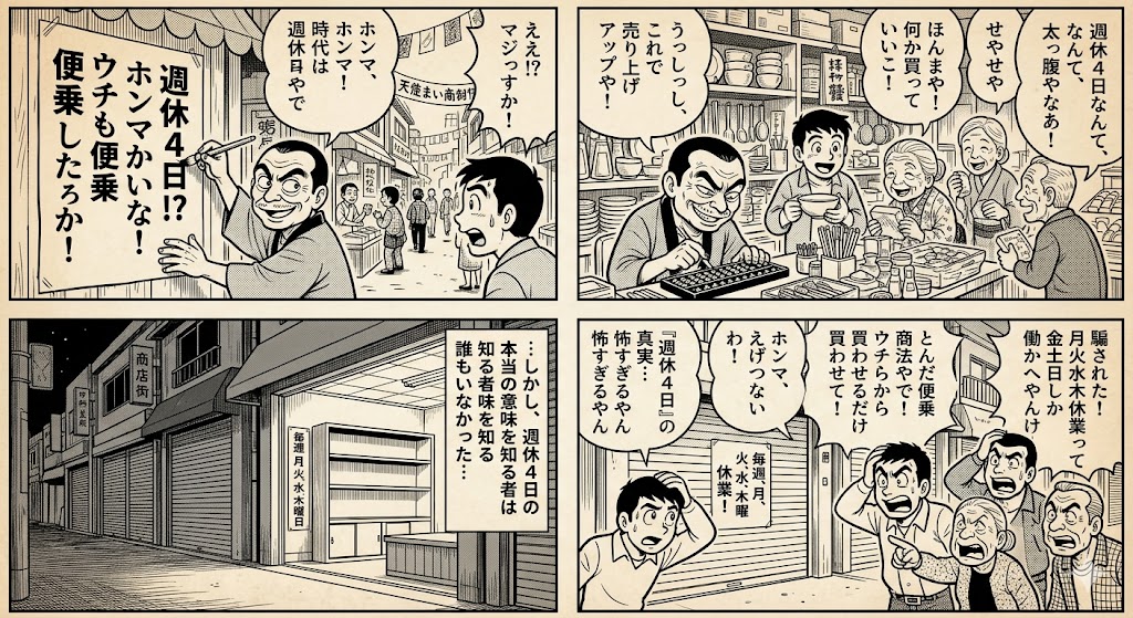 週休４日！？ホンマかいな！ウチも便乗したろか！