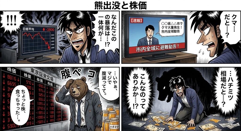 クマ出没注意！まさか株価まで影響するとは…？