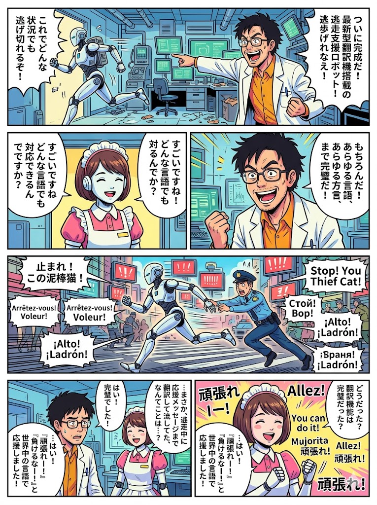 警官引きずり!?語学で逃走劇や！