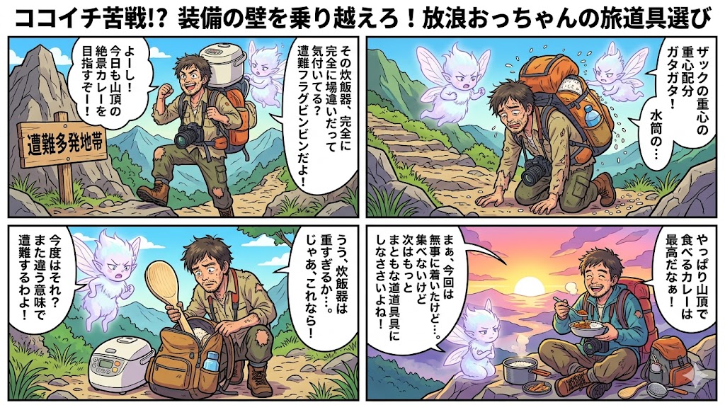 ココイチ苦戦!? 装備の壁を乗り越えろ！放浪おっちゃんの旅道具選び