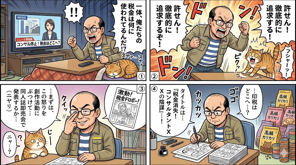 コンサル停止！税金はどこへ？