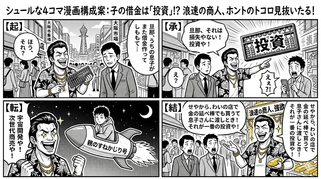 子の借金は「投資」!? 浪速の商人、ホントのトコロ見抜いたる！