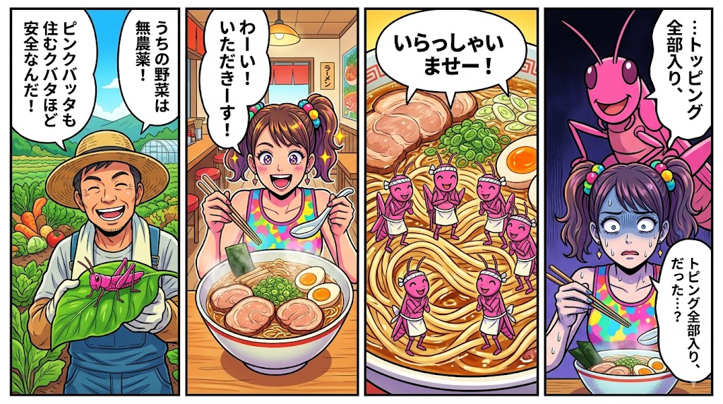ピンクバッタ！無農薬野菜のススメ