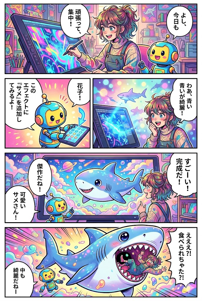子ザメ進化論：AIアート