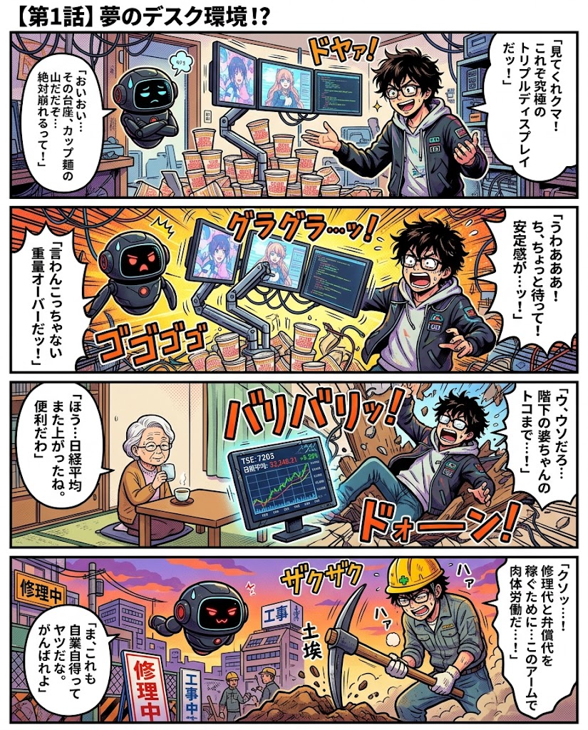 狭いワンルームを快適オフィスに変える！省スペース型モニターアームとデスク環境構築術