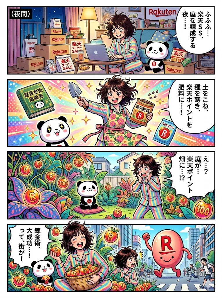 真夜中の秘密基地(楽天SS「庭」錬金術)