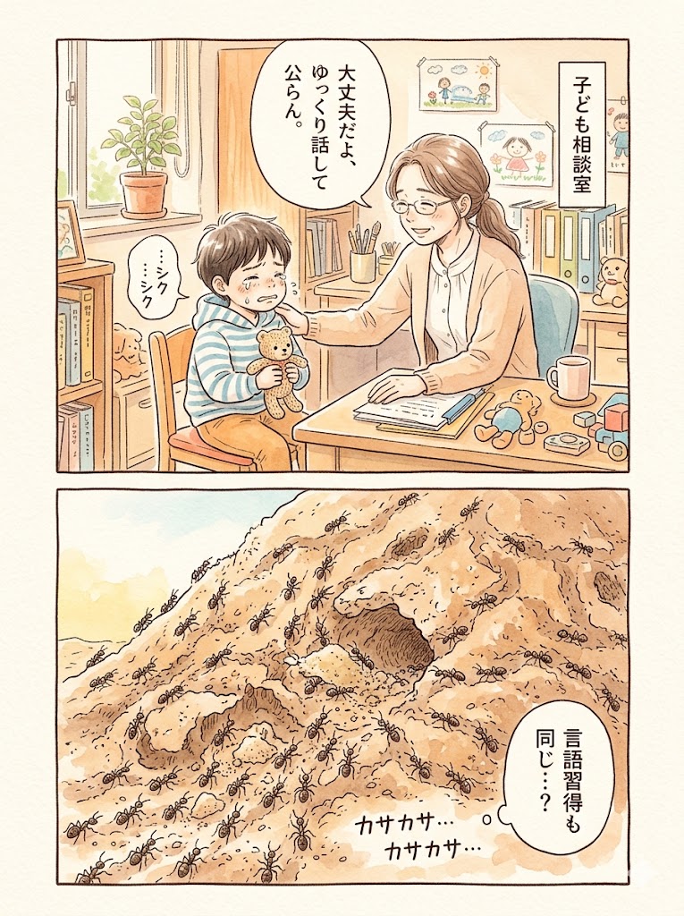 児童相談所と蟻塚の類似点：言語習得のヒントを求めて