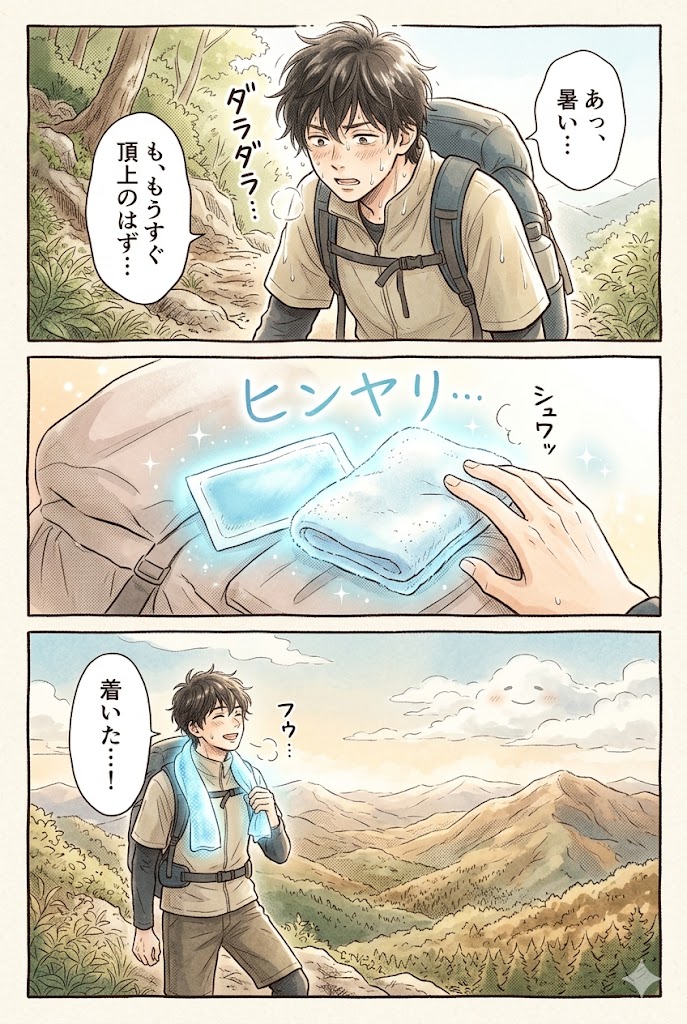冷感タオル?冷却シート?登山・顔汗対策!最新ひんやりグッズ5選