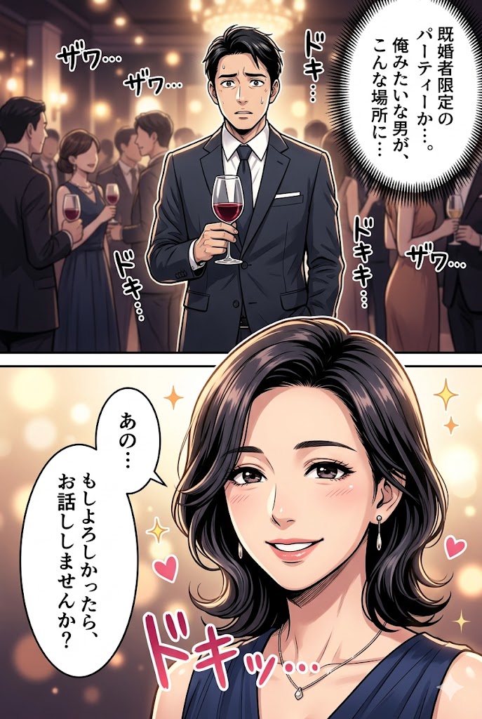 既婚者パーティー体験談！中年主婦との出会い、恋愛心理とリスク分析