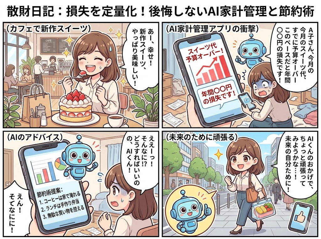 散財日記: 損失を定量化！後悔しないAI家計管理と節約術