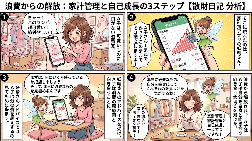 浪費からの解放:家計管理と自己成長の3ステップ【散財日記 分析