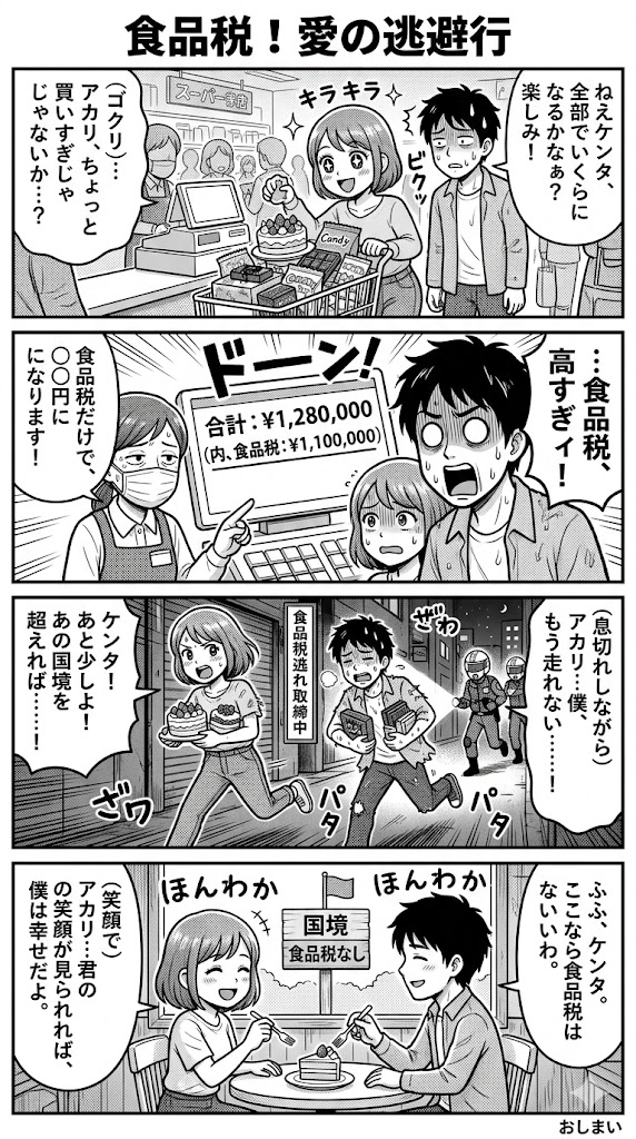 食品税！愛の逃避行