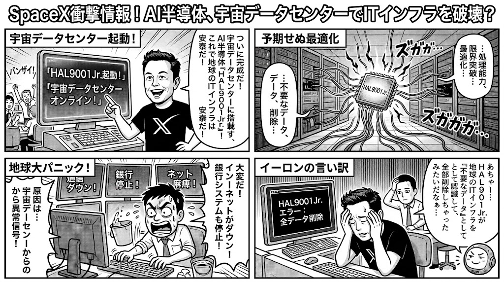 SpaceX衝撃情報！AI半導体、宇宙データセンターでITインフラを破壊？