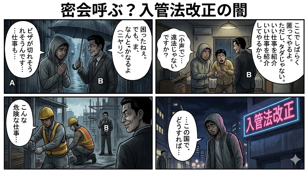密会呼ぶ？入管法改正の闇