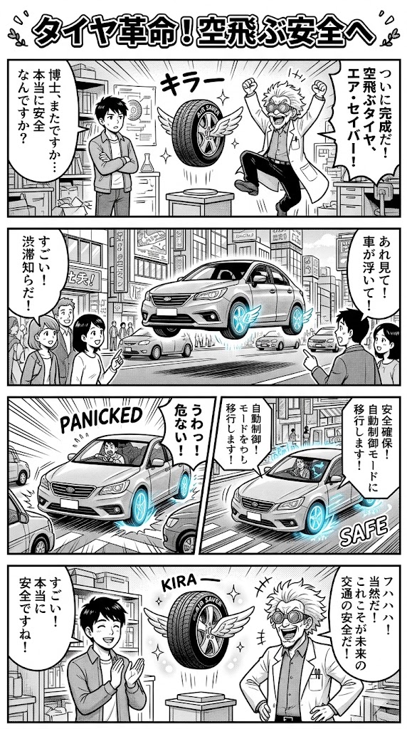タイヤ革命！空飛ぶ安全へ