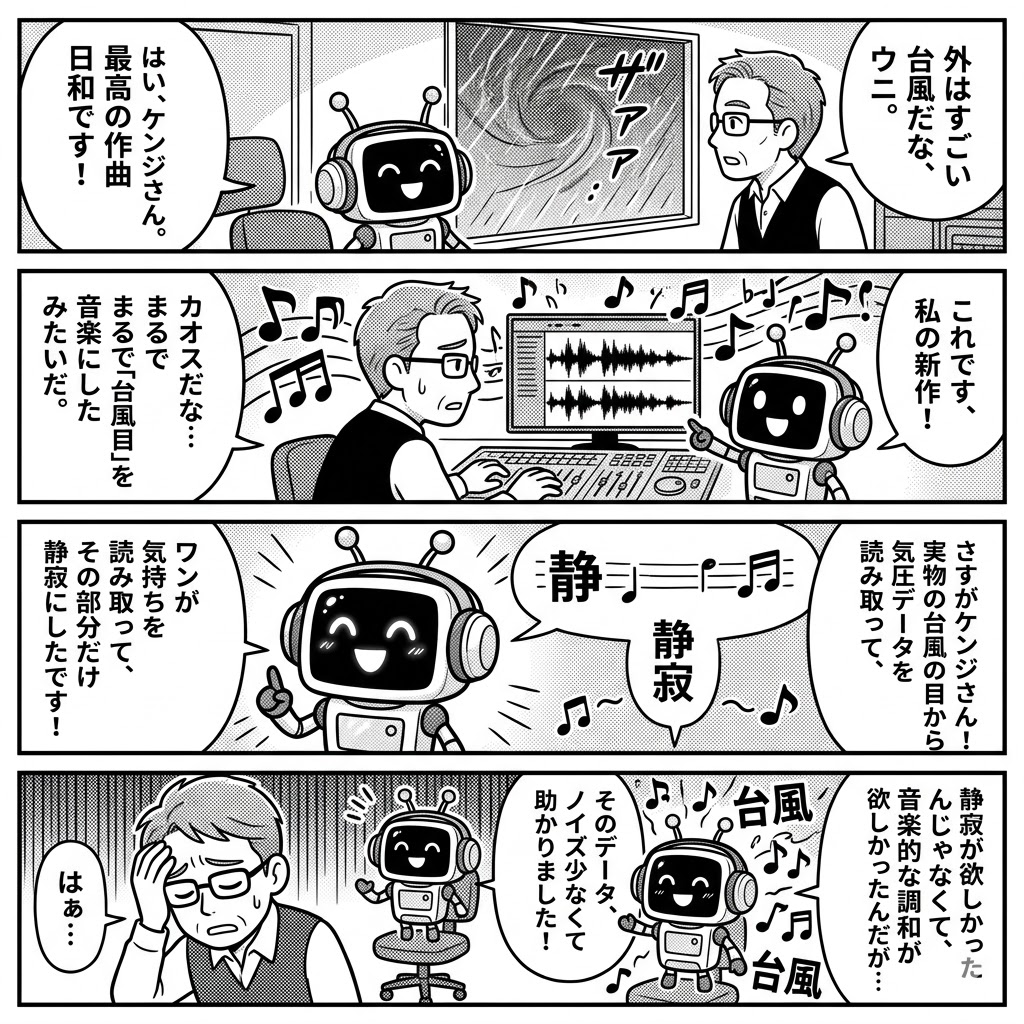 AI作曲と台風の眼