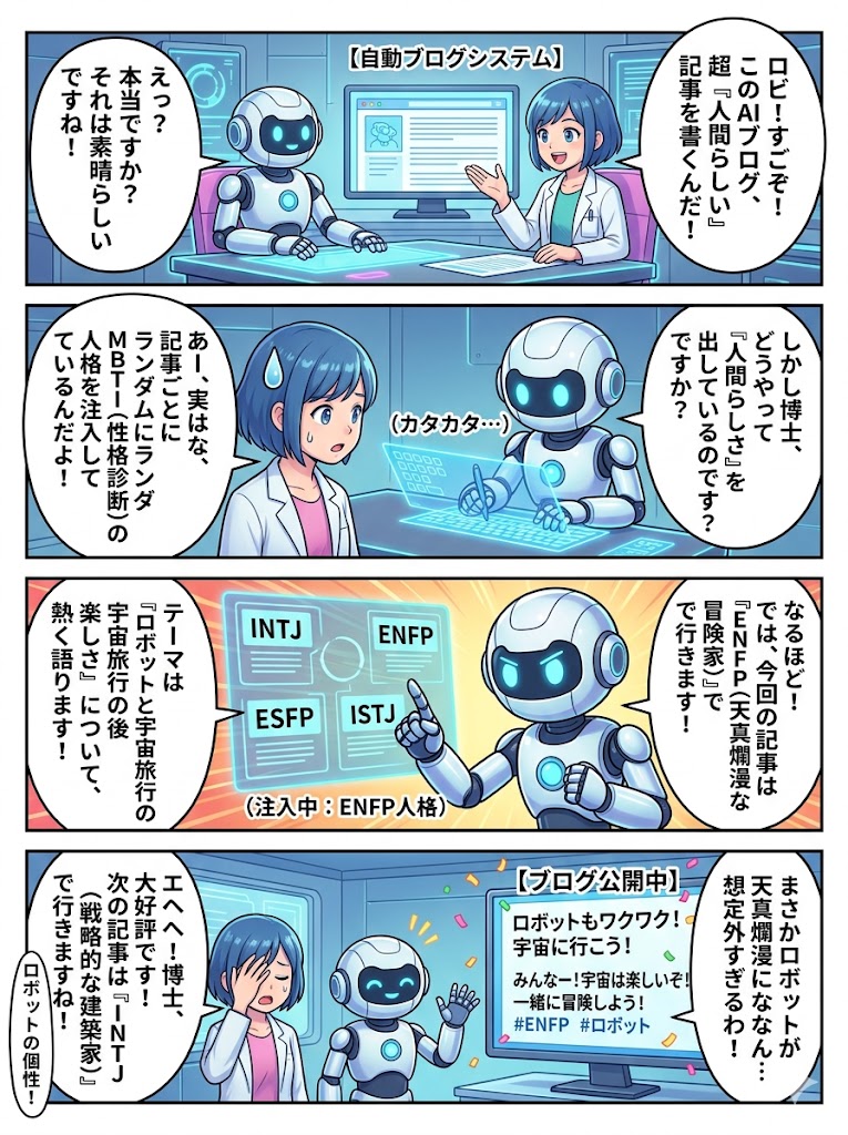 Gemini×Pythonで作る！全自動かつ「超・人間くさい」ブログ運営システムの裏側【第3回：ランダムMBTIペルソナ注入】