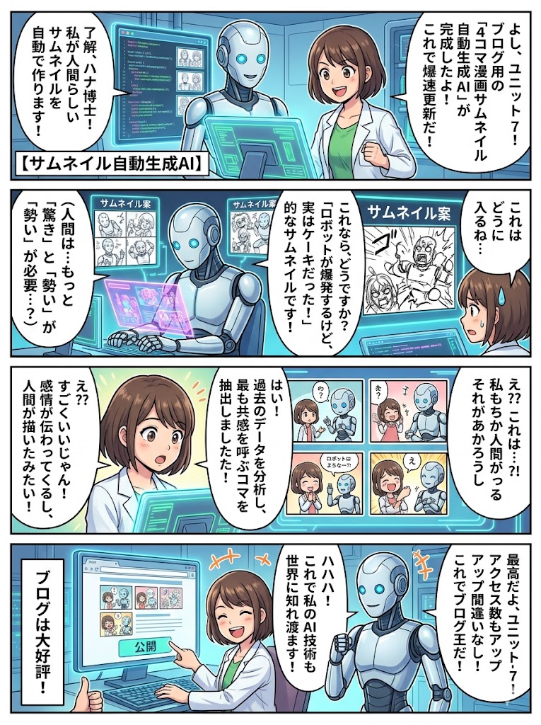 Gemini×Pythonで作る！全自動かつ「超・人間くさい」ブログ運営システムの裏側【第4回：4コマ漫画サムネイルの自動生成】