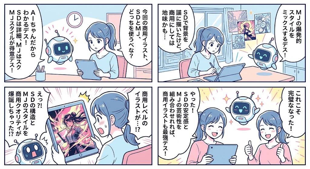 SD対MJ：商用イラストの岐路