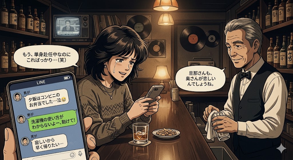 単身赴任夫LINE、ツボる文面と頻度