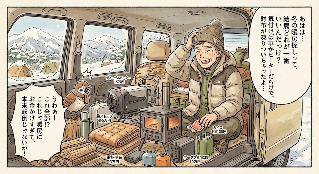 車中泊冬暖房、この沼の底はどこやねん！