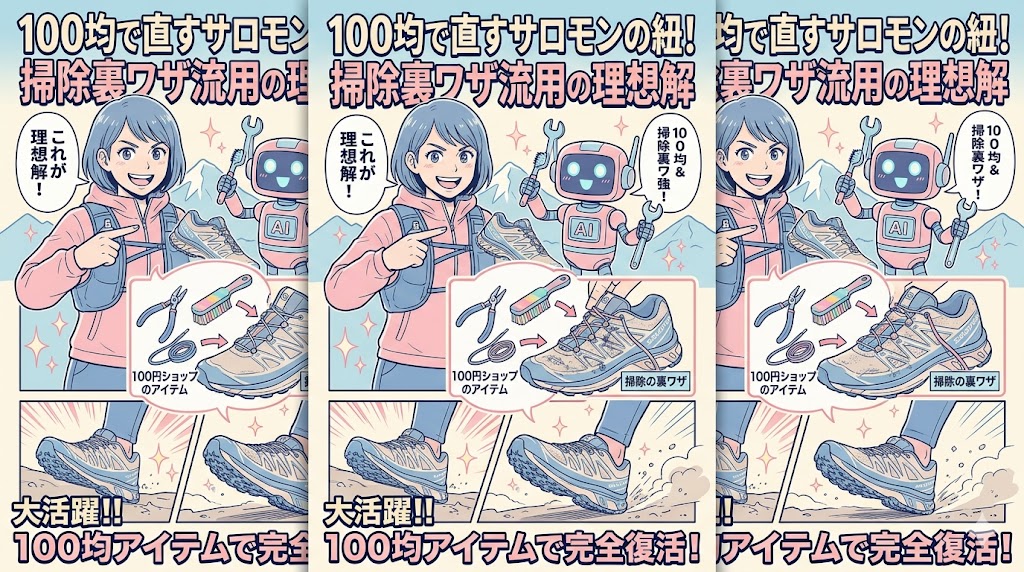 100均で直すサロモンの紐！掃除裏ワザ流用の理想解