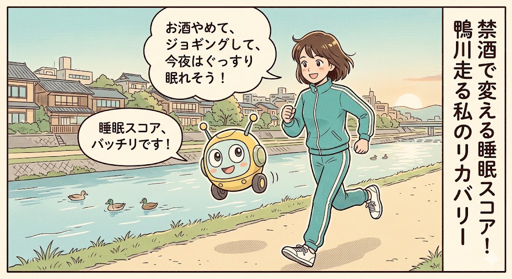 禁酒で変える睡眠スコア！鴨川走る私のリカバリー