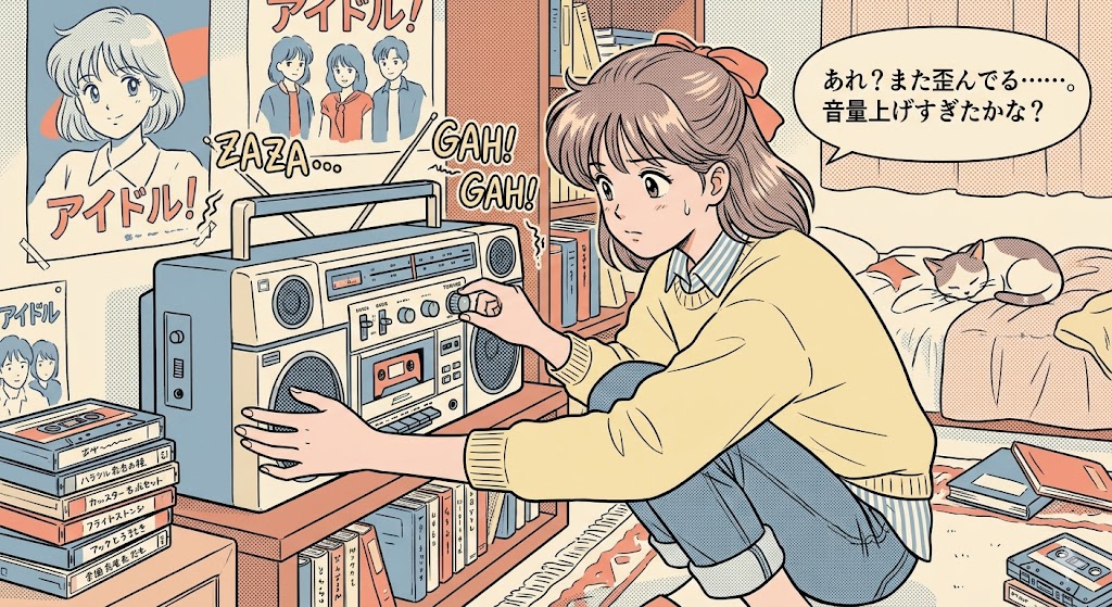 ラジカセ録音の音割れ対策
