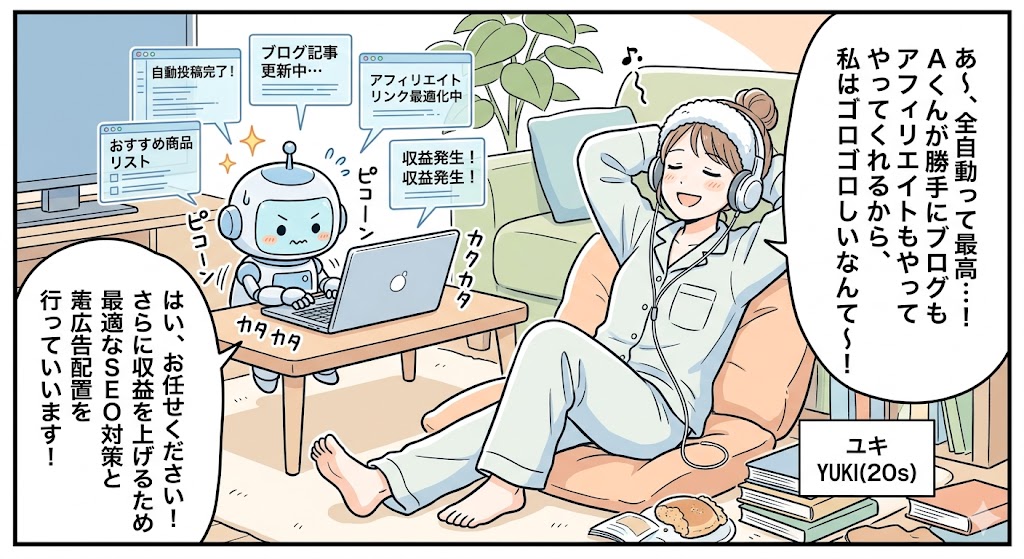 AIエージェントでブログ自動化！つぶやきをアフィリエイト収入に変える個人事業の未来と最新SEO戦略