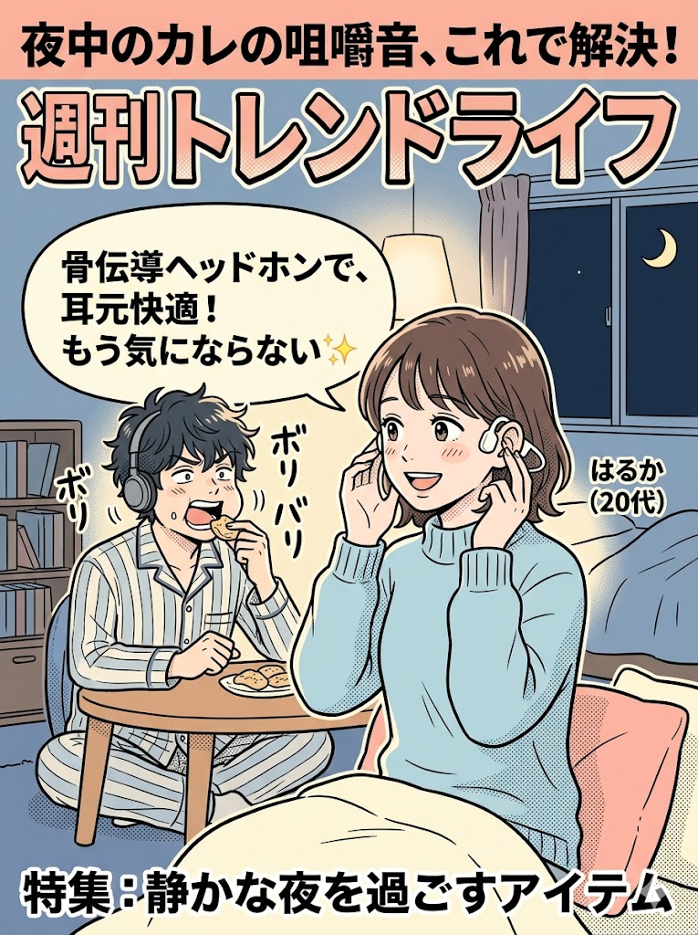 骨伝導の夜、彼の咀嚼音を消す特効薬