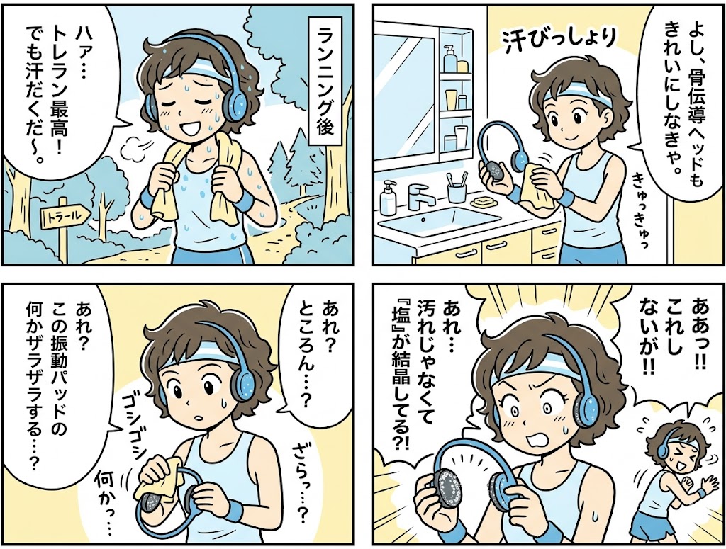 トレラン骨伝導の音小問題！汗詰まりの掃除法