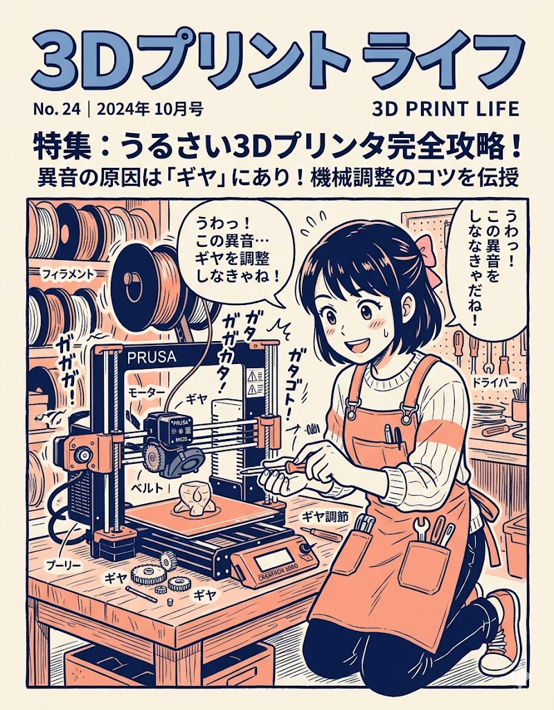 3Dプリンタ異音とギア調整