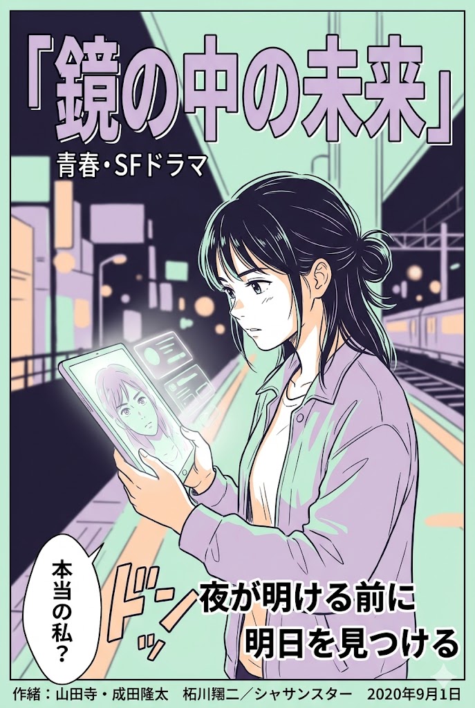 画面に映る私と猫よけの夜