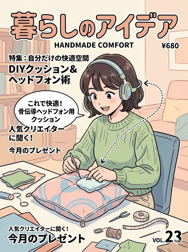 骨伝導の圧迫、自作クッションで愛撫する夜