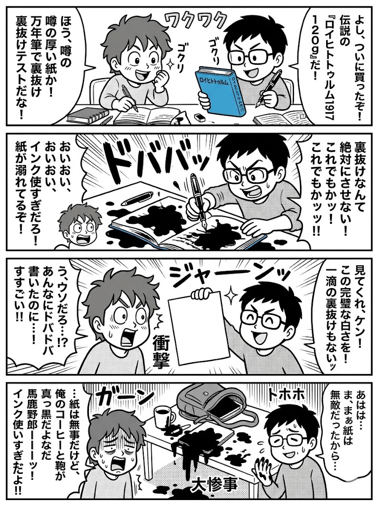 ロイヒト120g万年筆裏抜け検証