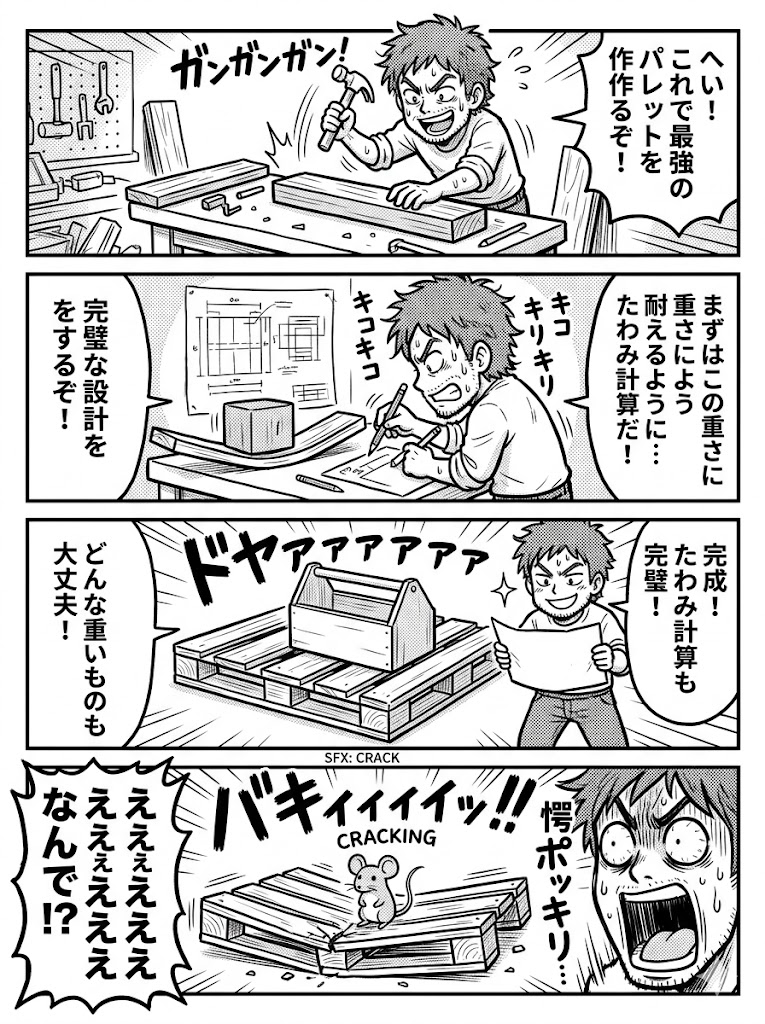 50kgのすのこ自作、1x4のたわみ計算術