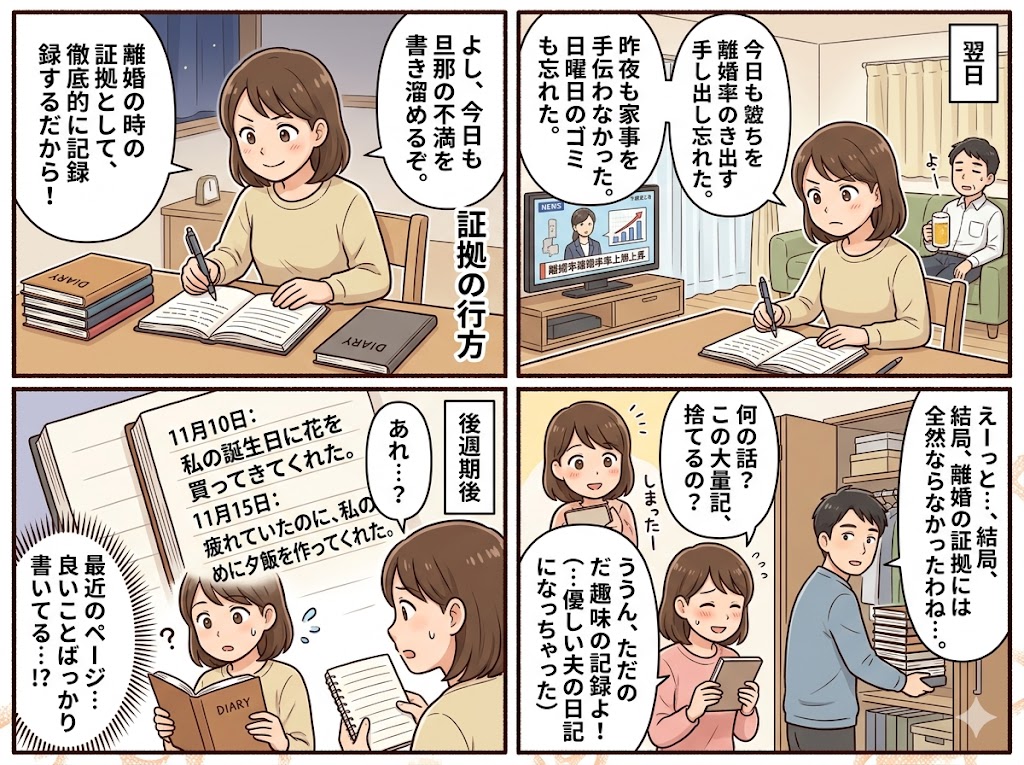 離婚日記：証拠を育てる記録術