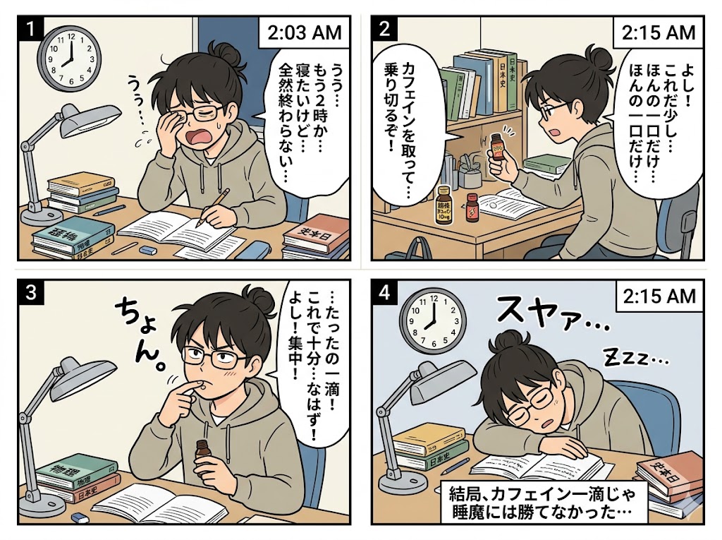 午前2時。微量カフェインの覚醒術