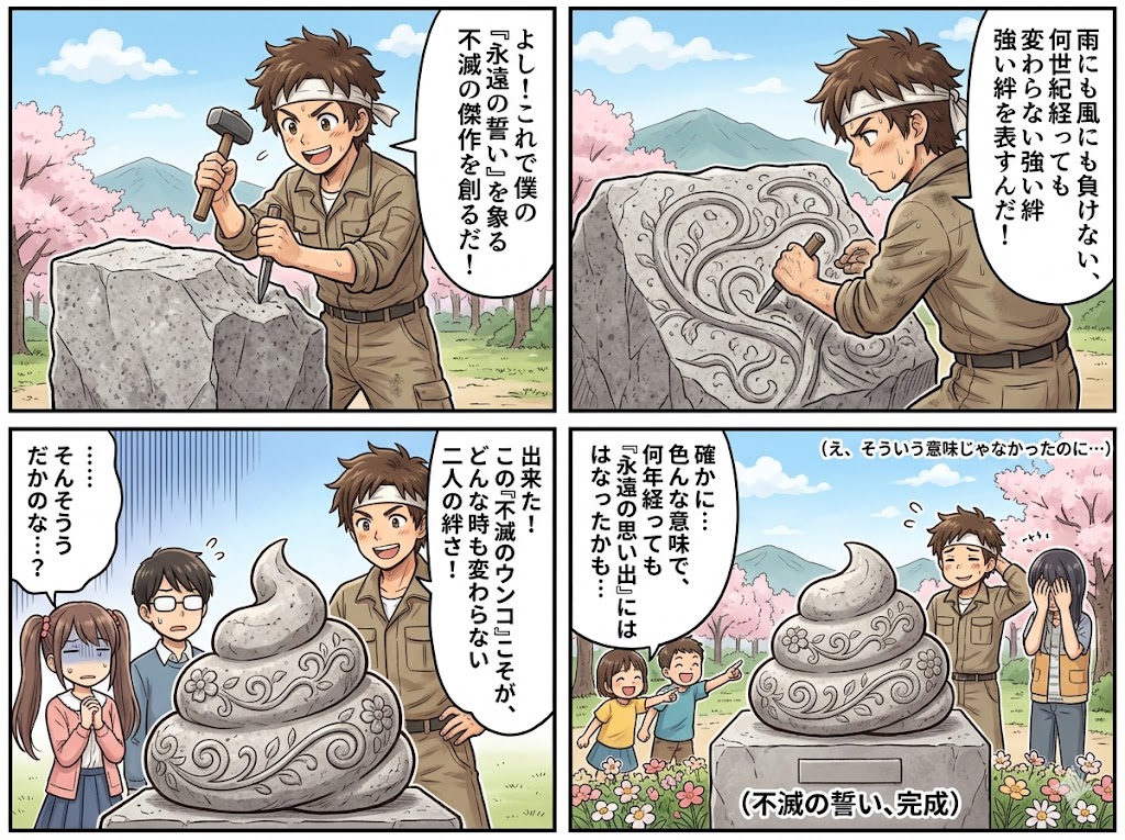 野外で朽ちぬ造形、私の誓い