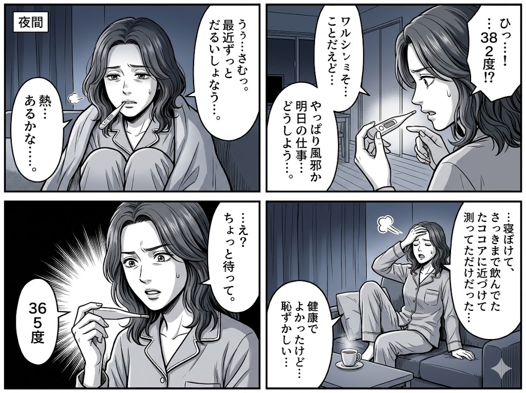 無機質な夜の体温測定