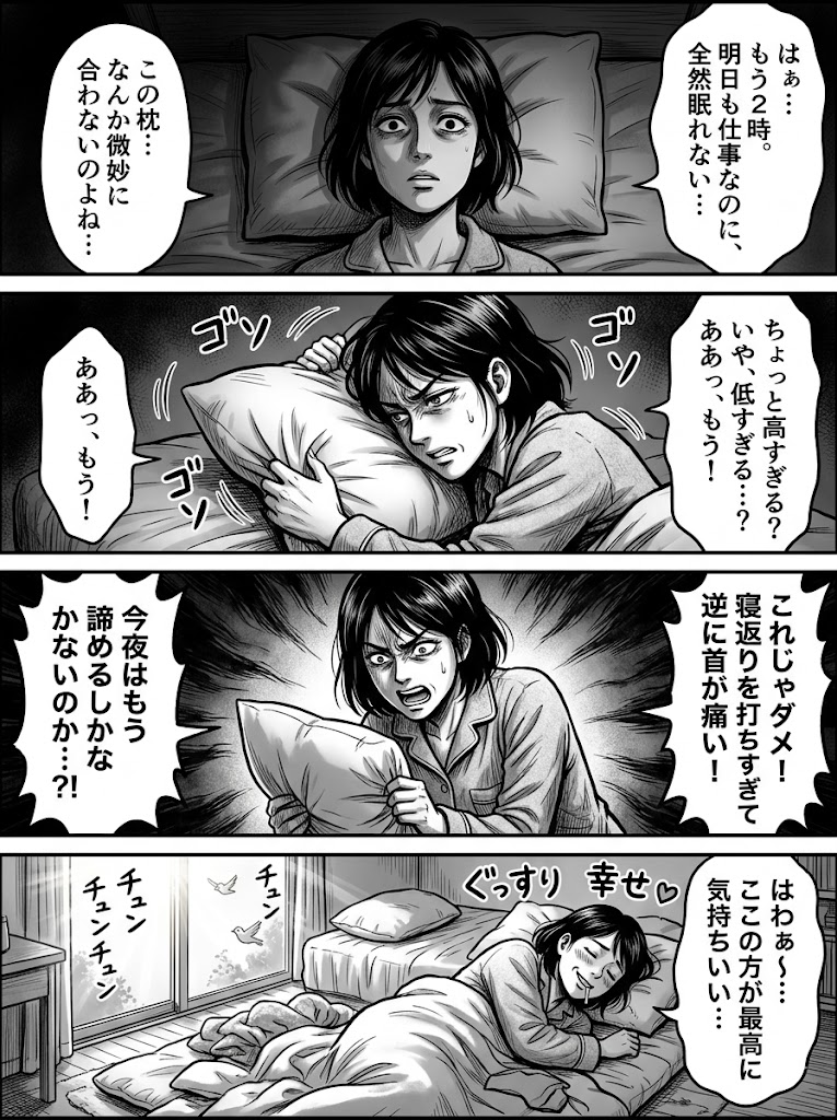 枕1mmの狂気が眠りを壊す