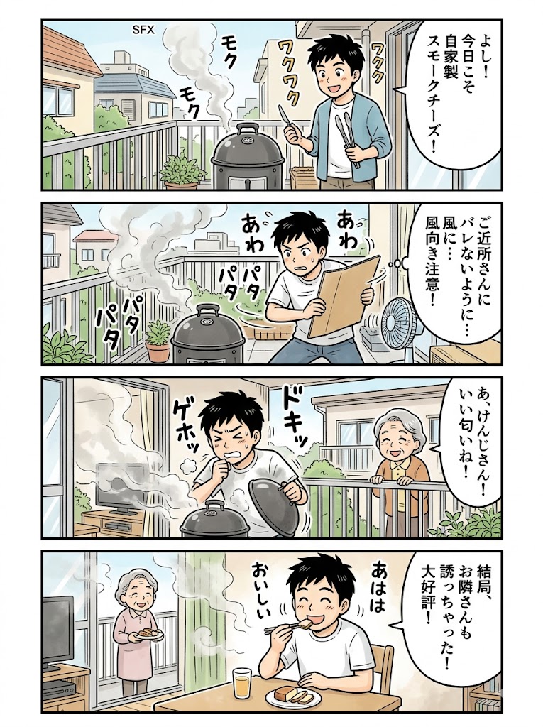 ベランダ燻製の苦情回避術