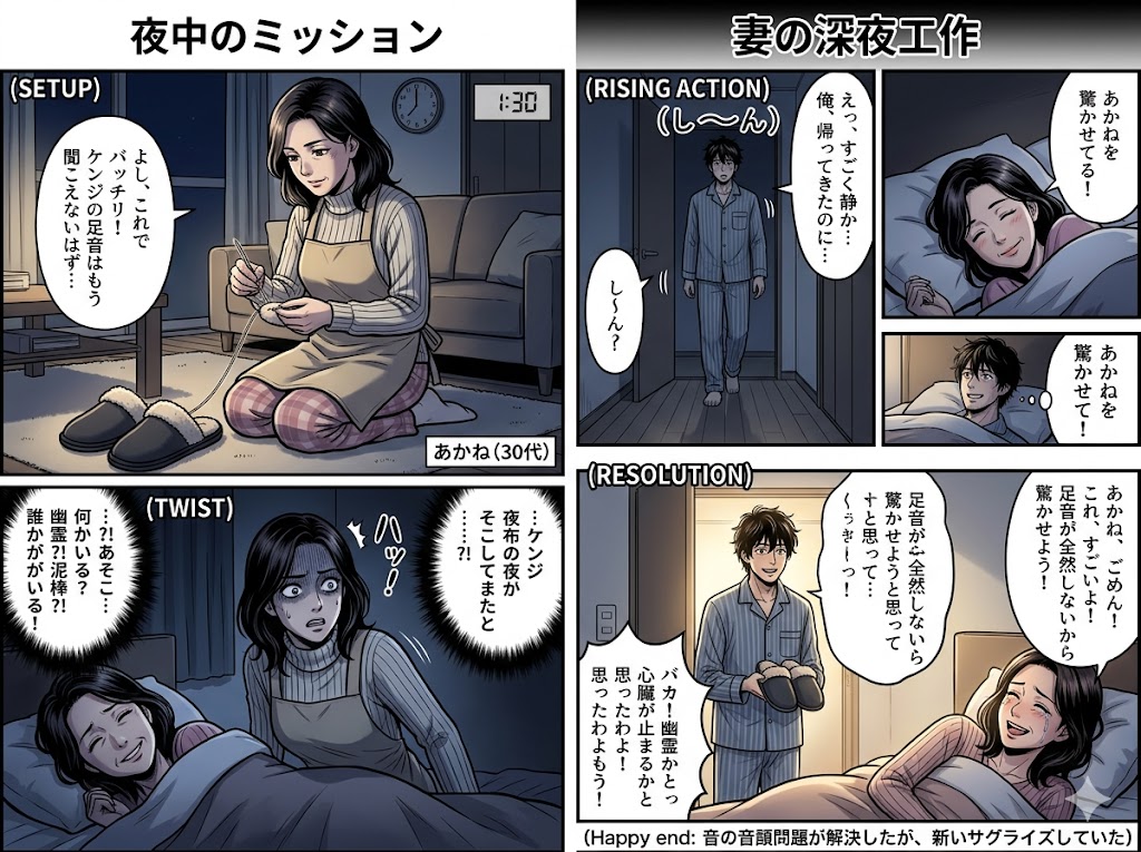 夫の足音を消す夜の守り