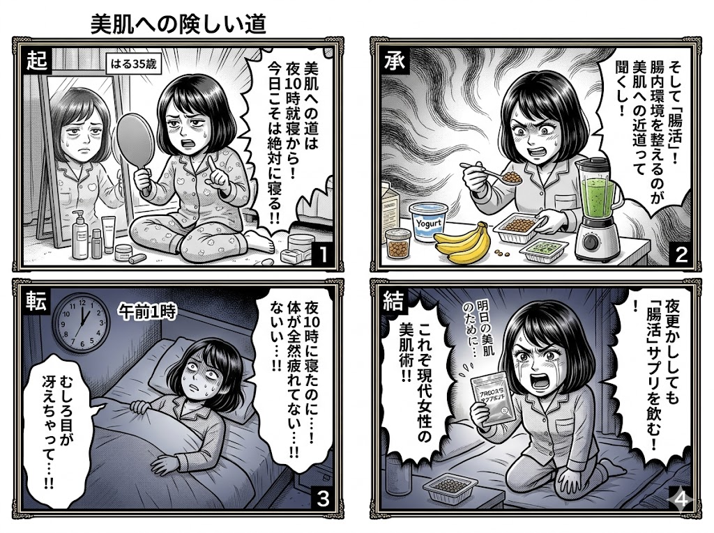 夜10時就寝と腸活で肌は変わる?