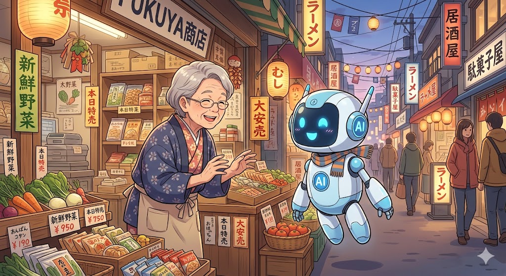 AIと商店街の世間話