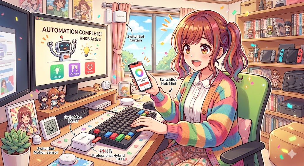 HHKBとSwitchBotでデスクを自動制御
