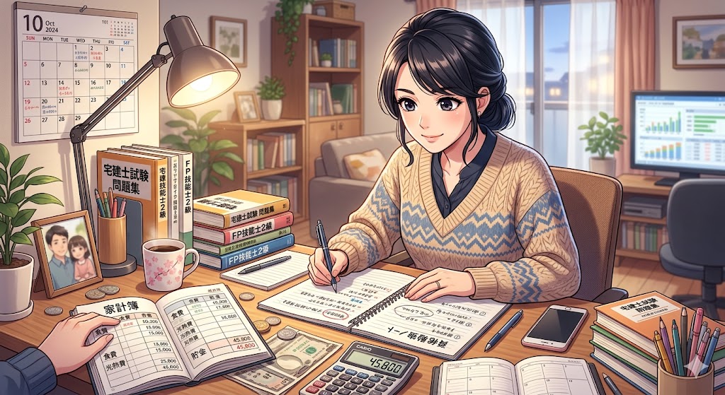 家計簿と格闘しながら資格学習1時間。パート卒業を目指す私のリアルな戦略