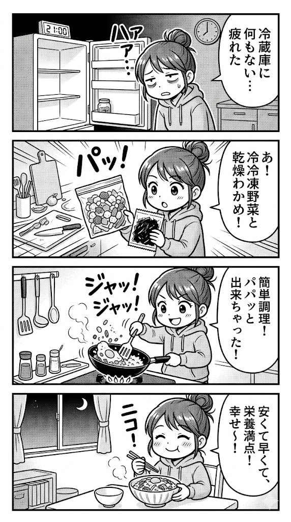 夕飯作りが限界のあなたへ。楽天で買える「冷凍×乾物」フル活用で栄養も節約も諦めない！