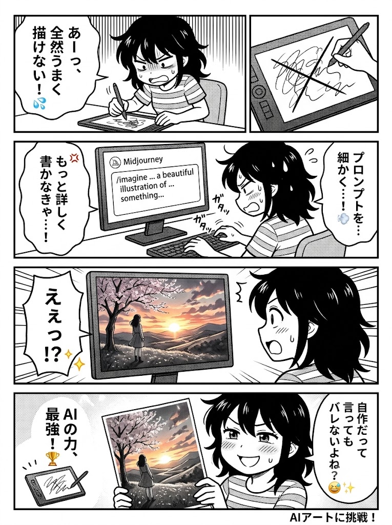 絵心ゼロでも感情が絵になる——Midjourneyプロンプト変換術1ヶ月実録