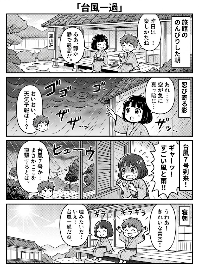 台風7号と、あの宿の縁側